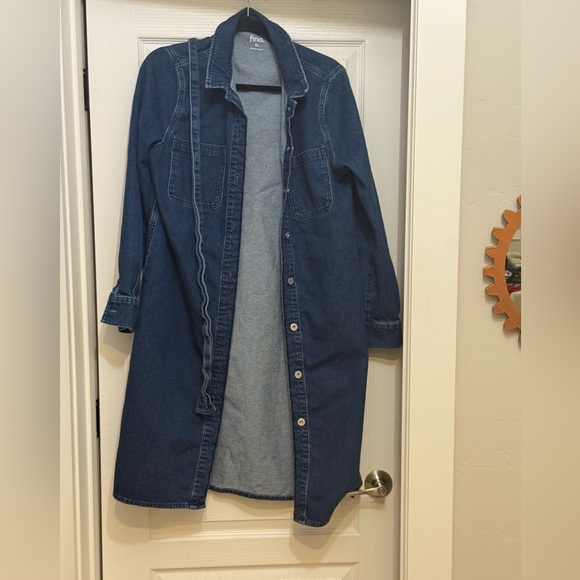 The Find Jackets & Blazers - Dark Blue Denim Longline Jacket